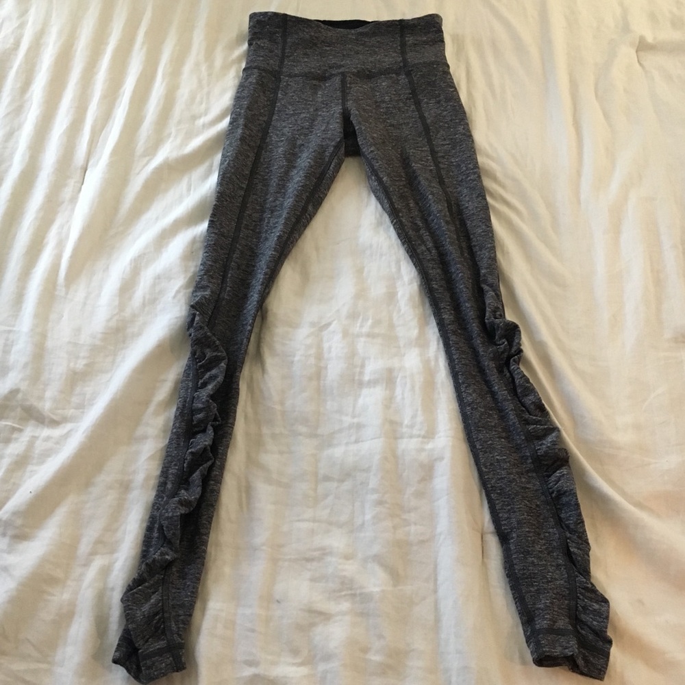 Gray Ruffled Women's Leggings